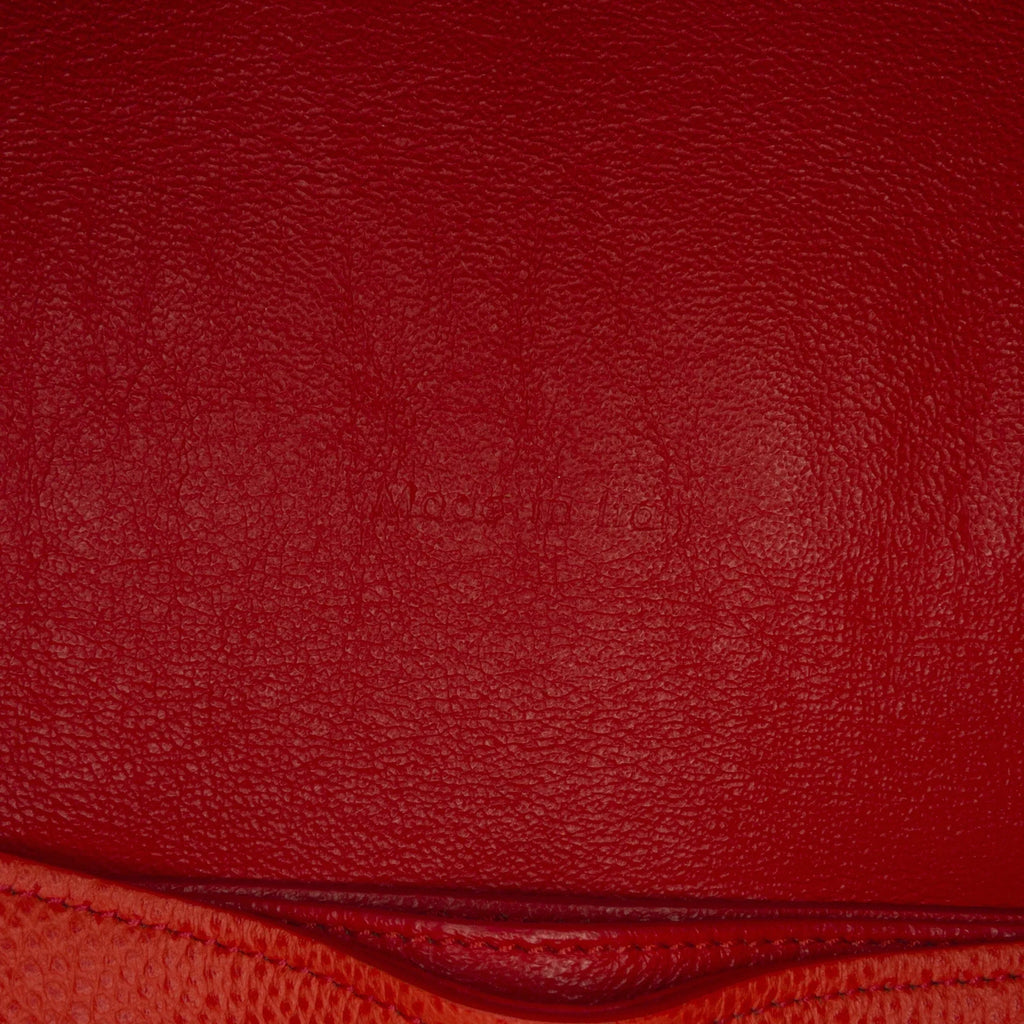 Pre-Owned Authenticated Celine Trotteur Messenger Bag Calf Leather Orange Crossbody Bag Unisex (Good)