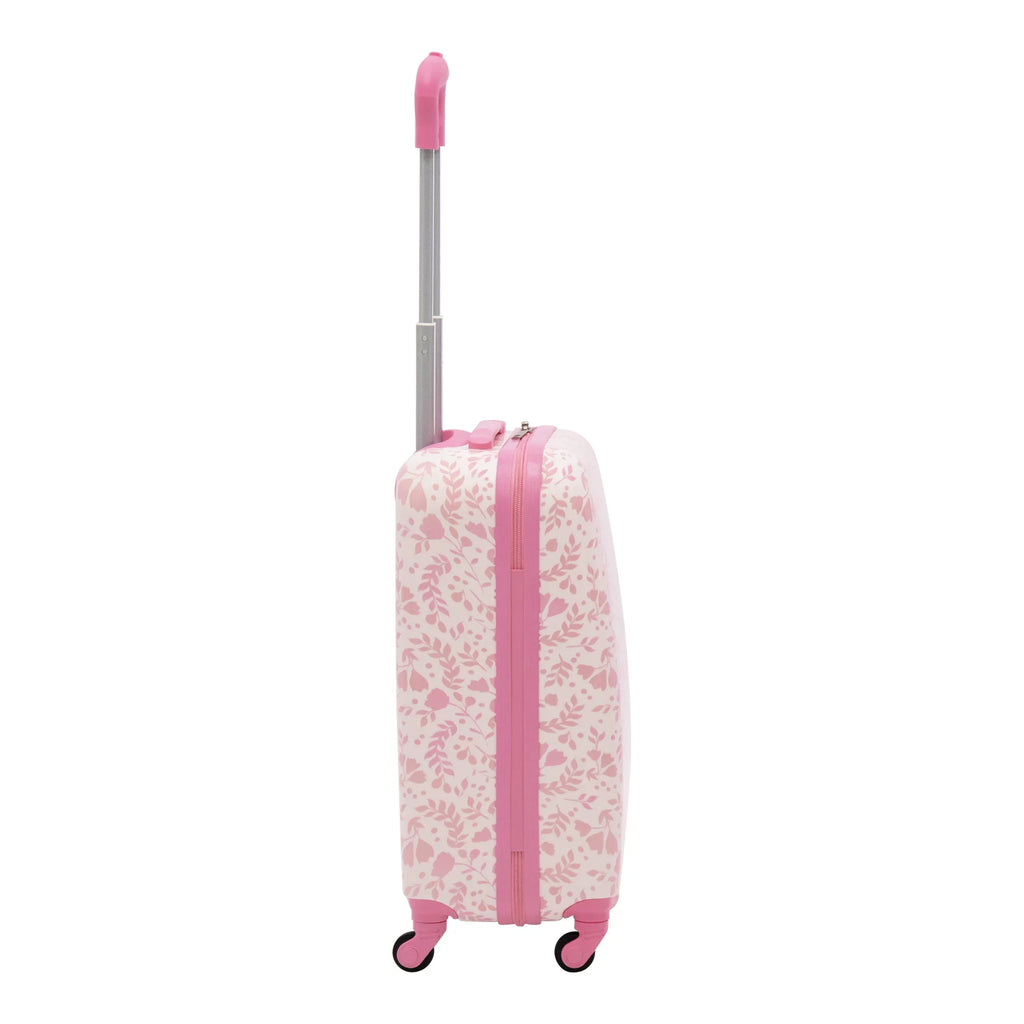 Disney Minnie Mouse 21 Inch Kids Rolling Luggage, Hardshell Carry On Suitcase with Wheels, Pink - Floral
