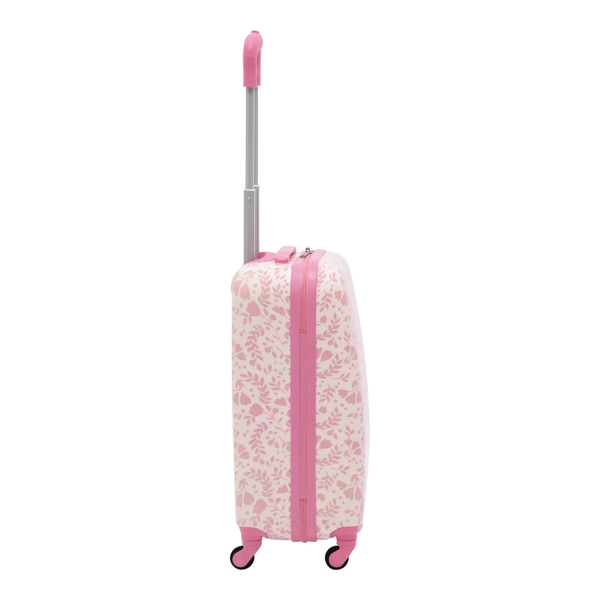 Disney Minnie Mouse 21 Inch Kids Rolling Luggage, Hardshell Carry On Suitcase with Wheels, Pink - Floral
