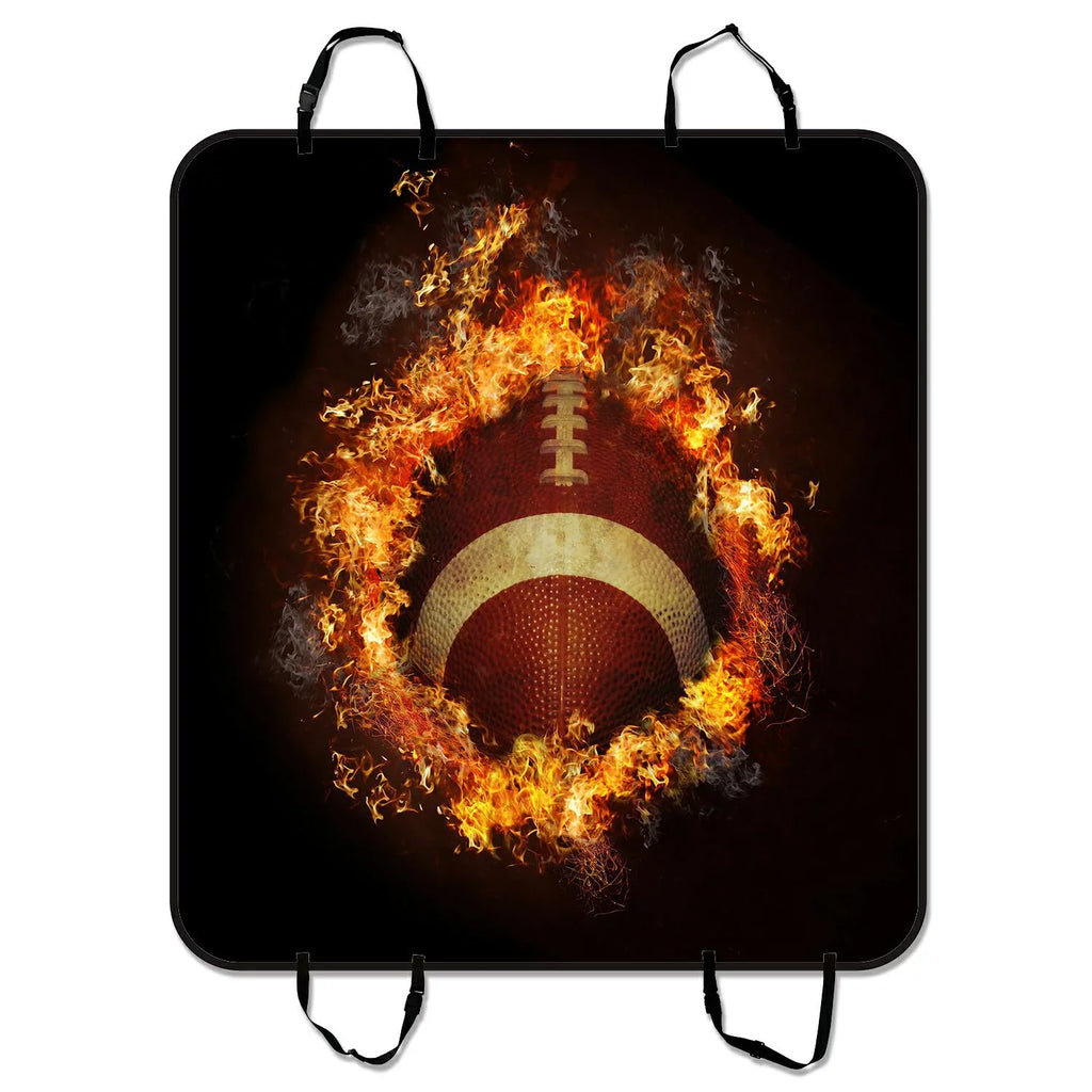 GCKG Spirit of Flaming American Football Pet Car Seat Cover Dog Car Seat Mat Hammock Cargo Mat Trunk Mat For Cars Trucks and SUV 54x60 inches