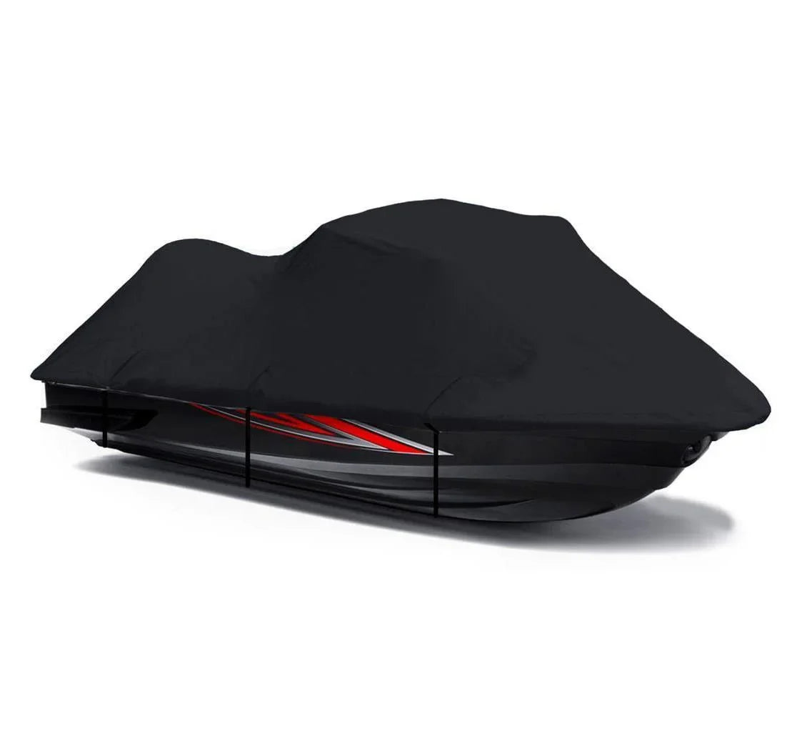 BLACK 600 DENIER JetSki Cover Compatible for Kawasaki Ultra 300LX 2011 2012 2013 2014 2015 Jet Ski PWC Watercraft Cover