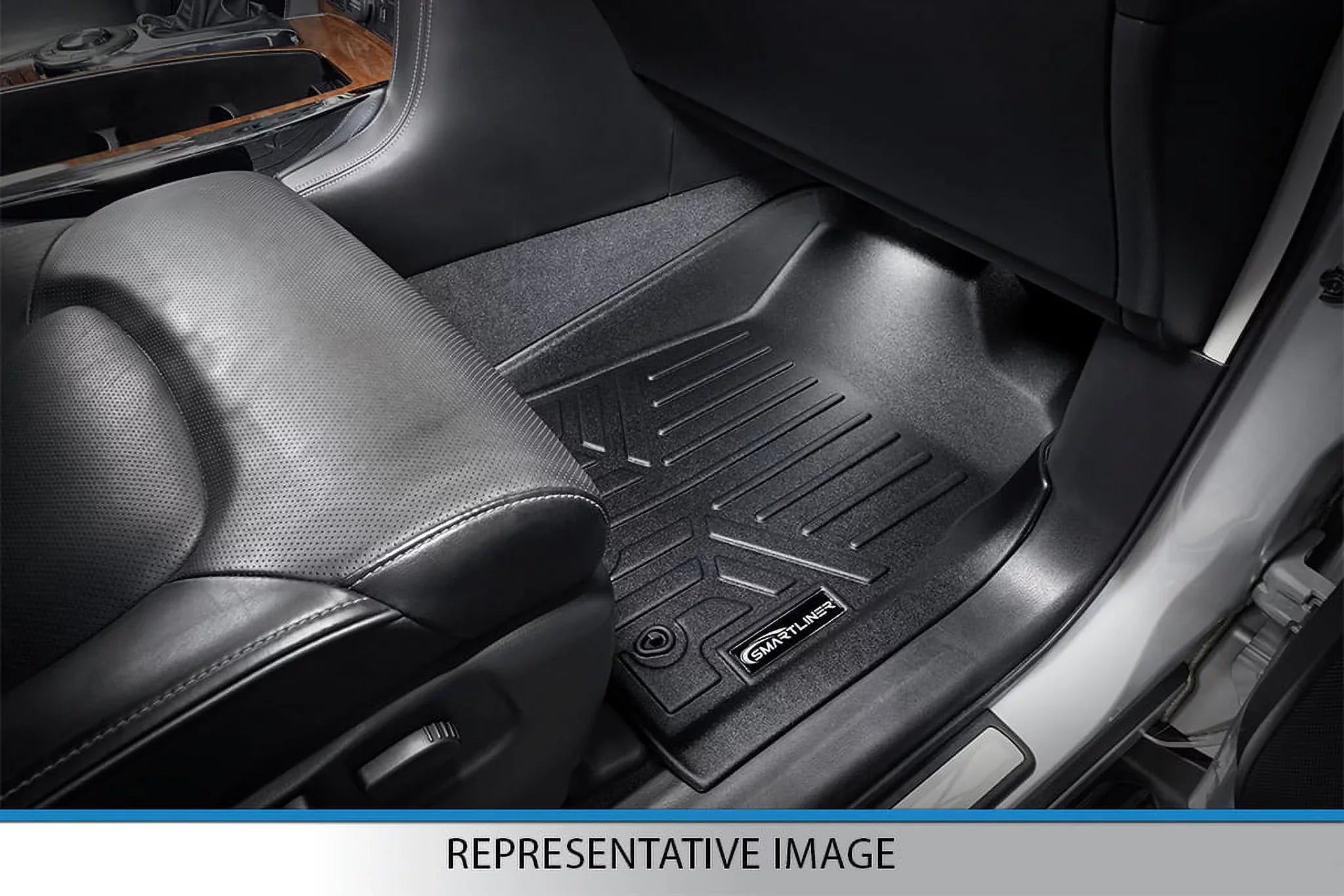 Smartliner SA0183-B0303-D0183 Floor Mats & Cargo Liner Set with 2nd Row Bucket Seats without Center Console for 2011-2017 Ford Expedition, Black