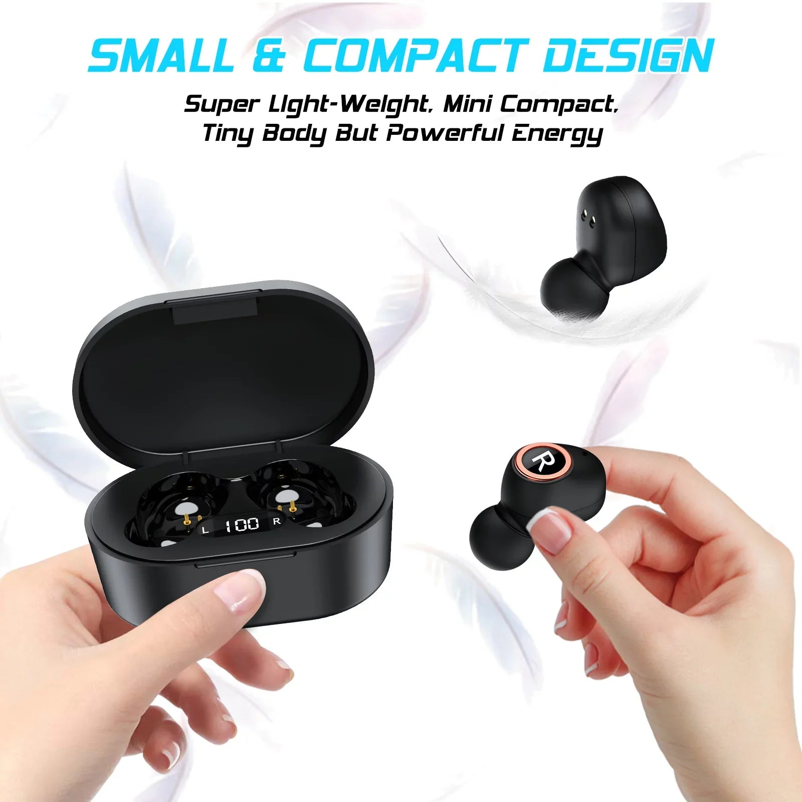 UX923 Wireless Earbuds Bluetooth 5.0 Sport Headphones Premium Sound Quality Charging Case Digital LED Display Earphones Built-in Mic Headset for Meizu Pro 7 Plus