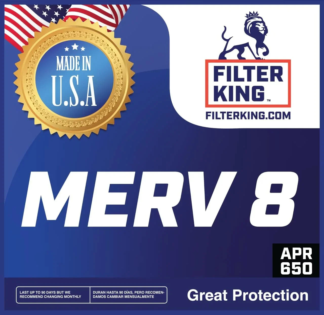 Filter King 9x28x1 Air Filter | 4-PACK | MERV 8 HVAC Pleated A/C Furnace Filters | MADE IN USA | Actual Size: 9 x 28 x .75"