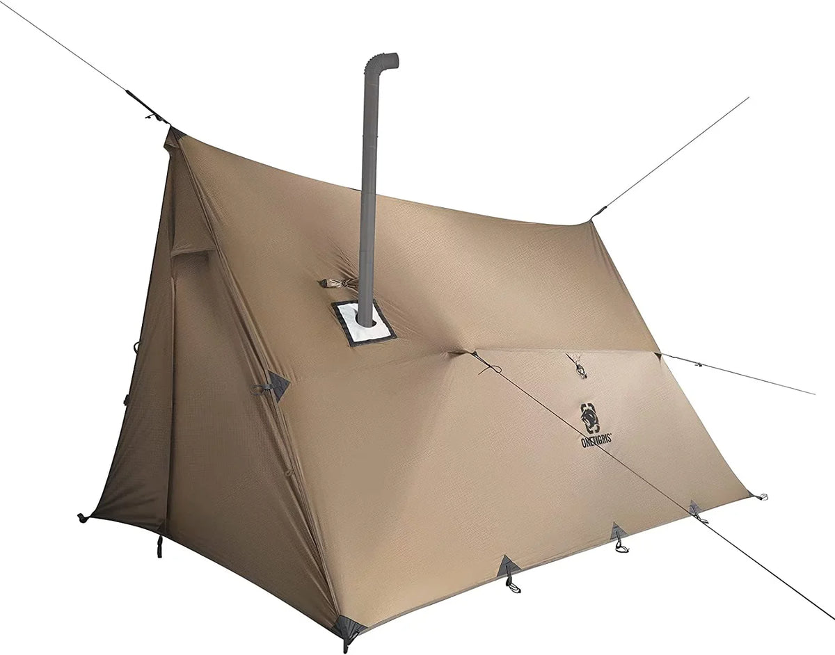 YUNWEN ROCDOMUS Hammock Hot Tent with Stove Jack, Versatile Lightweight Waterproof Camping Tarp with Zippered Tent Bag, PU3000mm 4 Season Tent for Stove