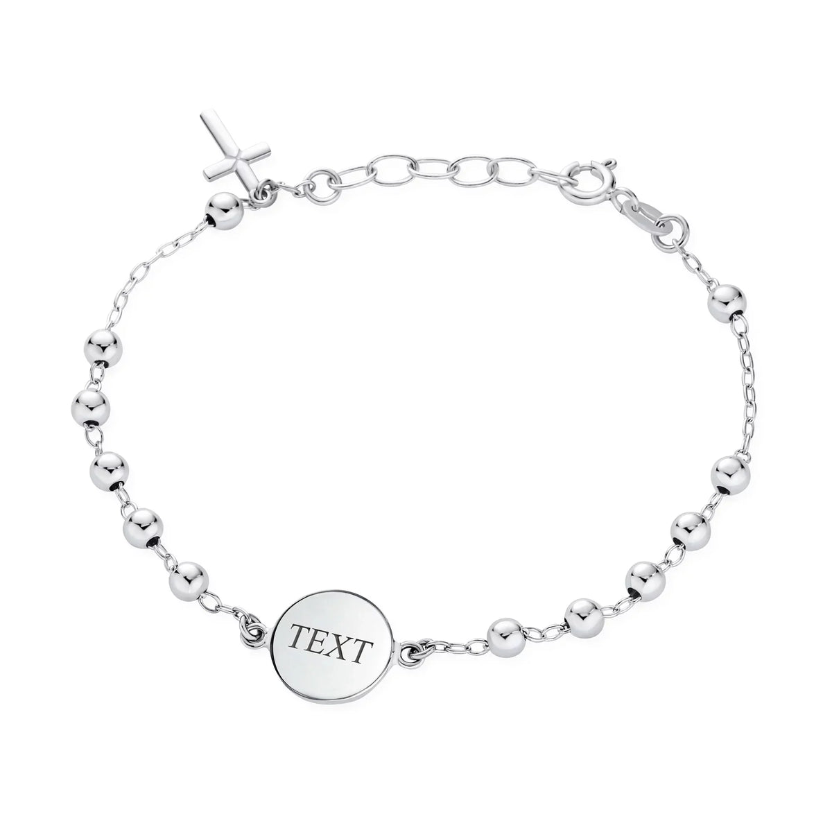 Bling Jewelry Medal Prayer Beads Virgin Mary Cross Rosary Bracelet Sterling Silver