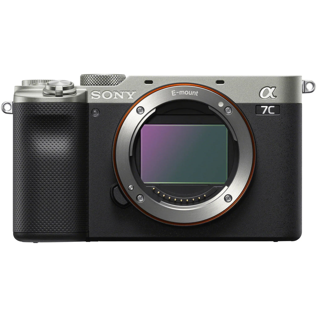 Sony a7C Mirrorless Full Frame Camera Alpha 7C Body with 28-60mm F4-5.6 Lens Kit Silver ILCE7CL/S Bundle with Deco Gear Case + Extra Battery + Flash + Filters + Macro & Telephoto Lenses + Accessories