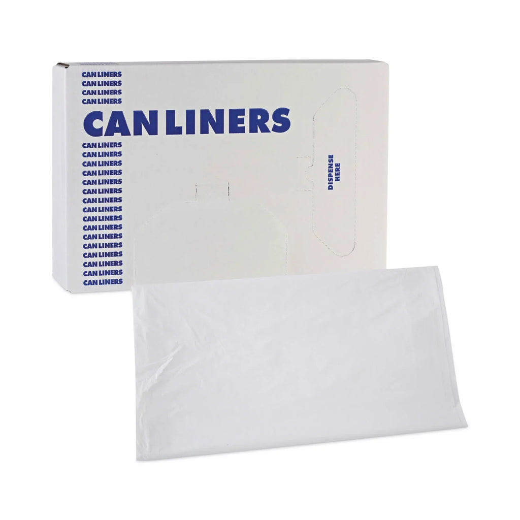Boardwalk Linear Low Density Industrial Trash Bags, 45 gal, 0.9 mil, 40 x 46, White, 100/Carton