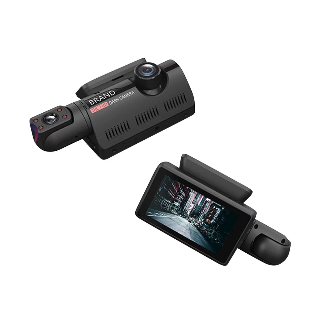 Rearview Mirror Monitor - IPS Screen DVR Rear View Dual Camera Video Recording System in Full HD 1080p with Built-in G-Sensor, Parking Monitor Control, Loop Recording (Black)