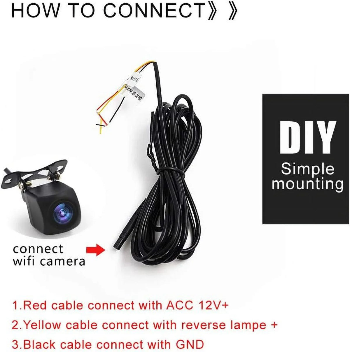 Fumei HD 720p Camera Backup Camera for Car with APP Intelligent Video Recording/Sharing Forward-Looking