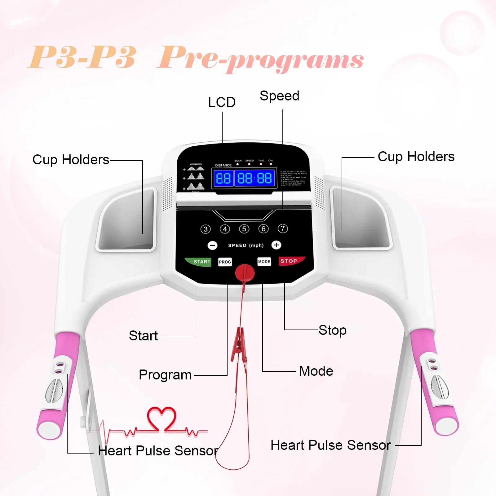 Folding Treadmill for Small Apartment, Electric Motorized Running Machine for Gym Home, Fitness Workout Jogging Walking Easily Install, Space Save
