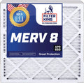 Filter King 14.5x23.5x1a Air Filter | 3-PACK | MERV 8 HVAC Pleated A/C Furnace Filters | MADE IN USA | Actual Size: 14.5 x 23.5 x .75"