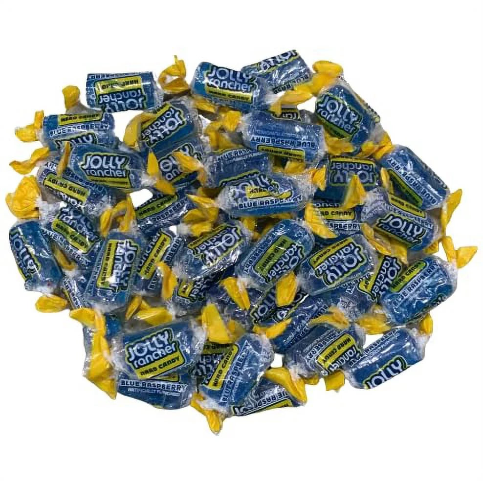CandyKrave Premium Blue Raspberry Flavored Hard Candy - Individually Wrapped - Bulk Candy Bag - Long-Lasting Fruit Flavor Delight - 3 pound Resealable bag