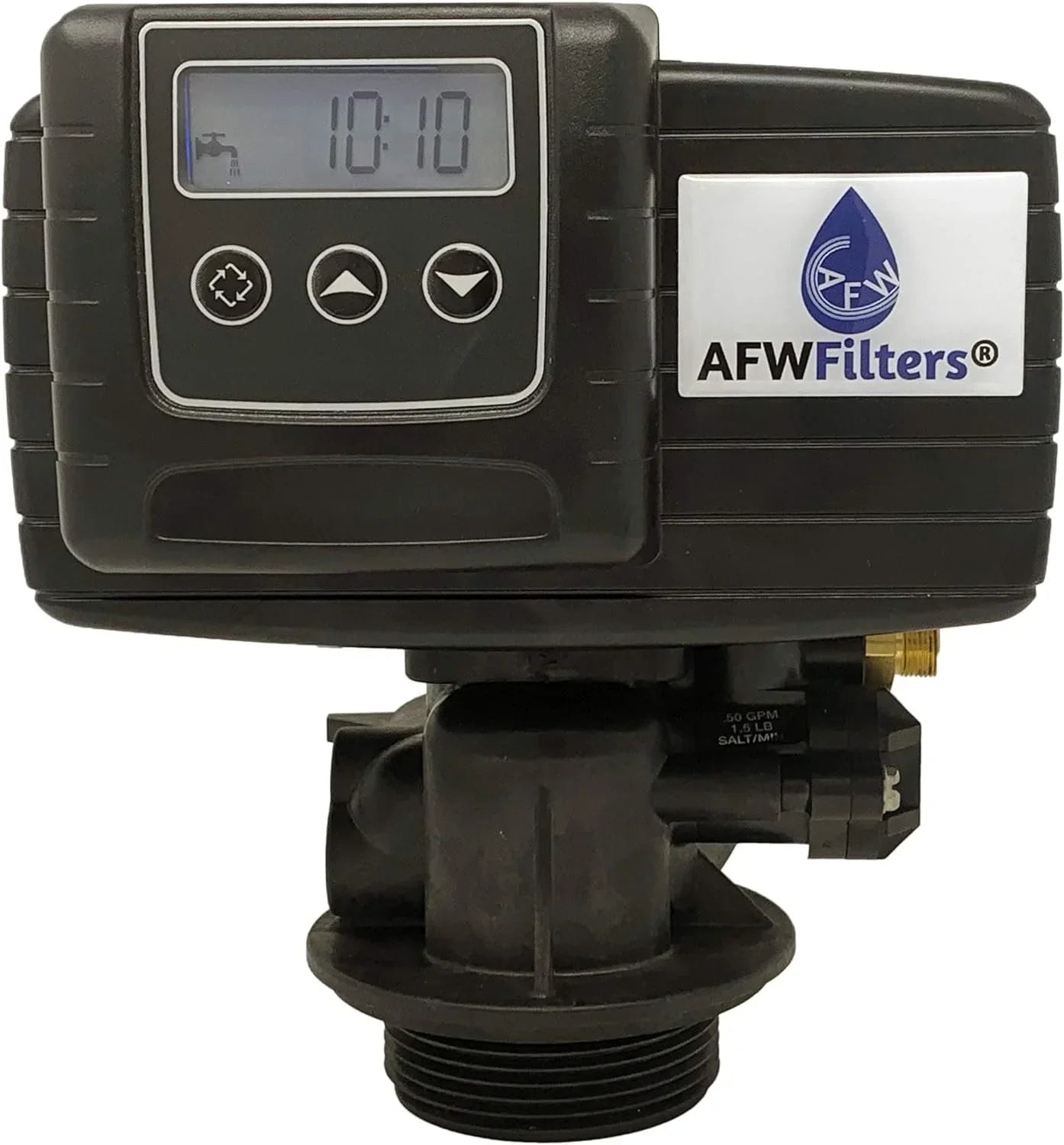 AFWFilters 2 cubic Foot 64k Whole Home Iron Pro Water Softener with Fine Mesh Resin, 1" Plastic MNPT Connection, and Blue Tanks