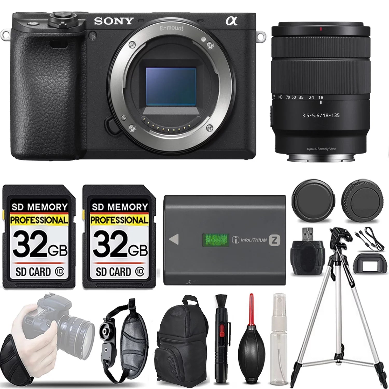 Sony a6400 Mirrorless Camera +18-135mm f/3.5-5.6 OSS Lens -LOADED KIT