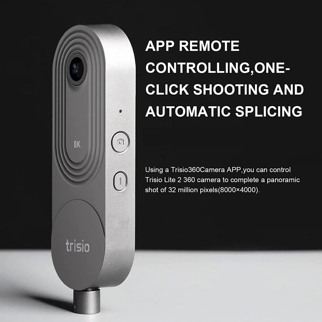 Trisio Lite 2 VR - 8K Virtual Tour NodeRotate 360° Camera + Manufacturer Supplied Carrying Case, Quick Plug-in, USB Cable, Seller Supplied Microfiber Cloth & More (7pc Bundle)