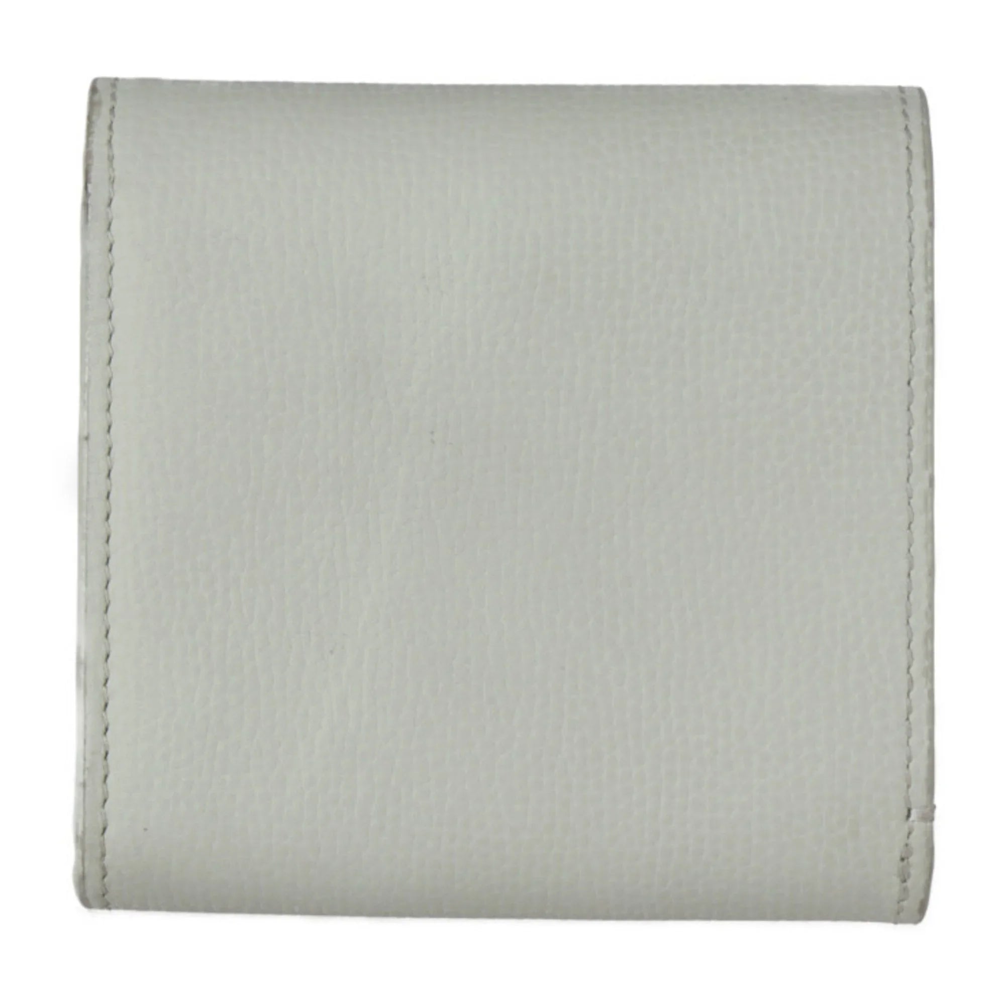 Pre-Owned LOEWE Loewe ANAGRAM COMPACT FLAP WALLET Anagram compact flap wallet folio C821L57X01 leather light green series silver metal fittings L-shaped fastener (Good)