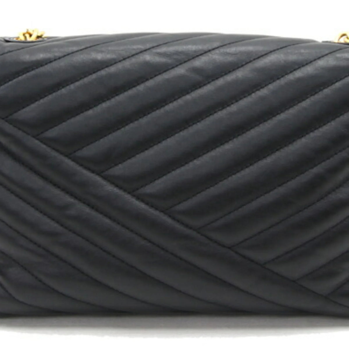 Pre-Owned Tory Burch Shoulder Bag Kira Chevron 58465 Black Leather Chain Quilted Women's TORY BURCH (Good)