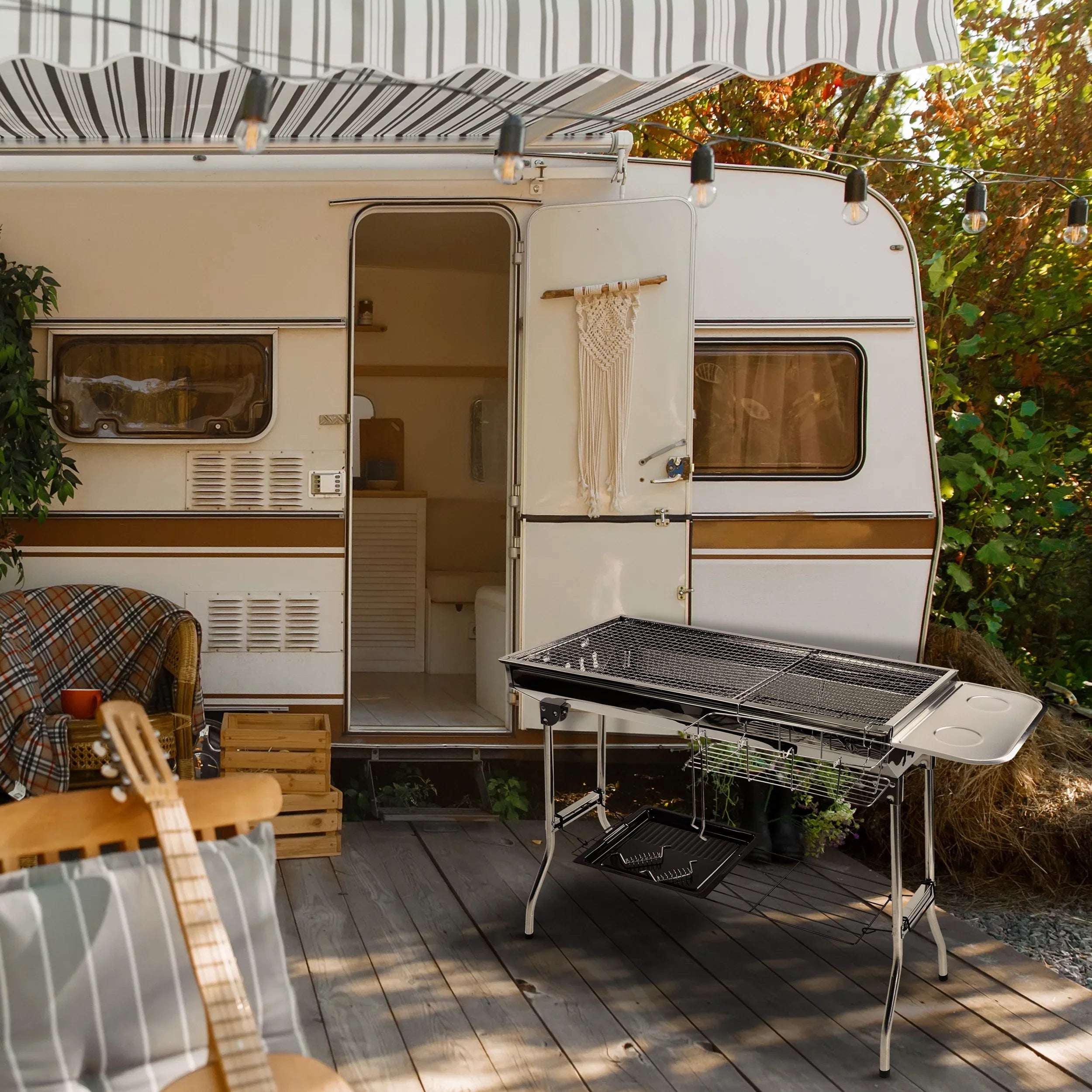 Neature Portable Charcoal Grill for Camping - 26.8in Tall Foldable BBQ Grill