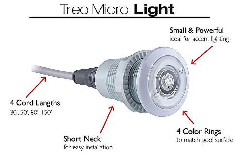 S.R. Smith Treo Micro LED Accent Light, Red/Blue/Green, 50 ft Cord, FLED-TM-C-50