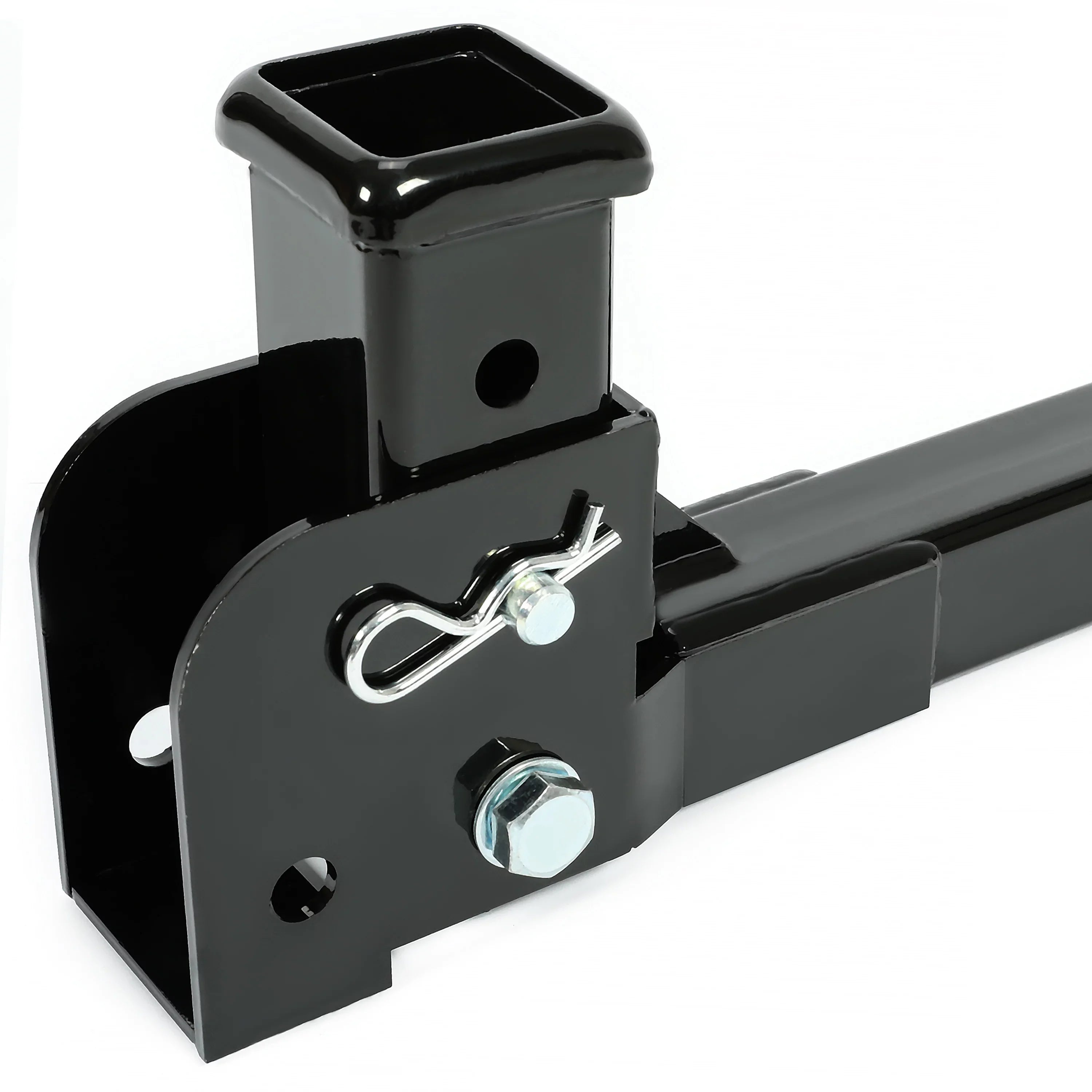 Kojem Folding 2” Trailer Hitch Mount Receiver Up to 500 Pounds Tongue Weight Wheelchair Cargo Carrier Steel Black