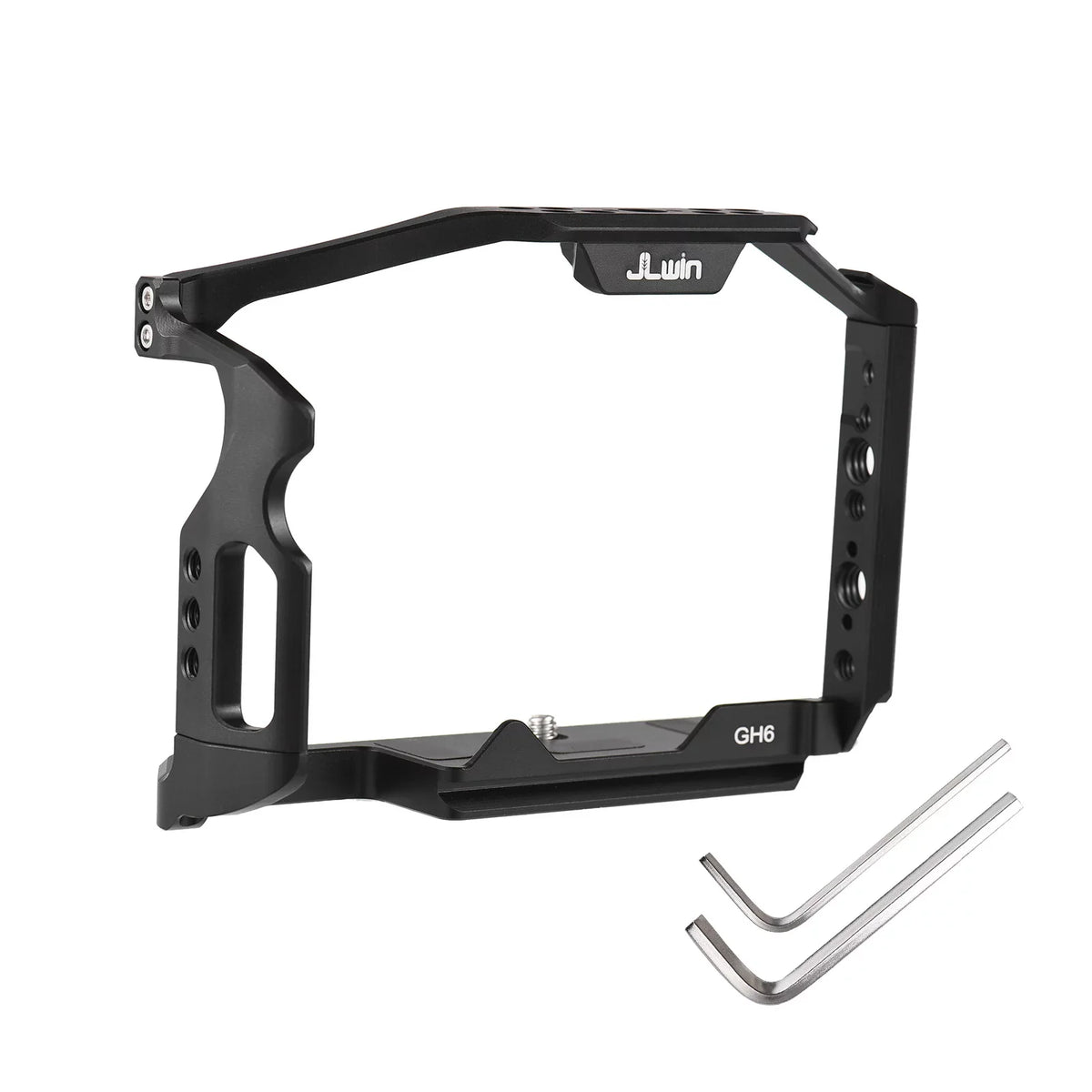 Dcenta  Camera Cage Compatible with Panasonic GH6 Aluminum Alloy Construction with Cold Shoe Mount and Extensive Threaded Holes