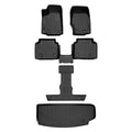 SA0568-B0569-C0569-E0568 All Weather Custom Fit Black 3 Row & Cargo Liner Behind the 3rd Row Floor Mat Liner Set for 2021-2023 Jeep Grand Cherokee L, Black