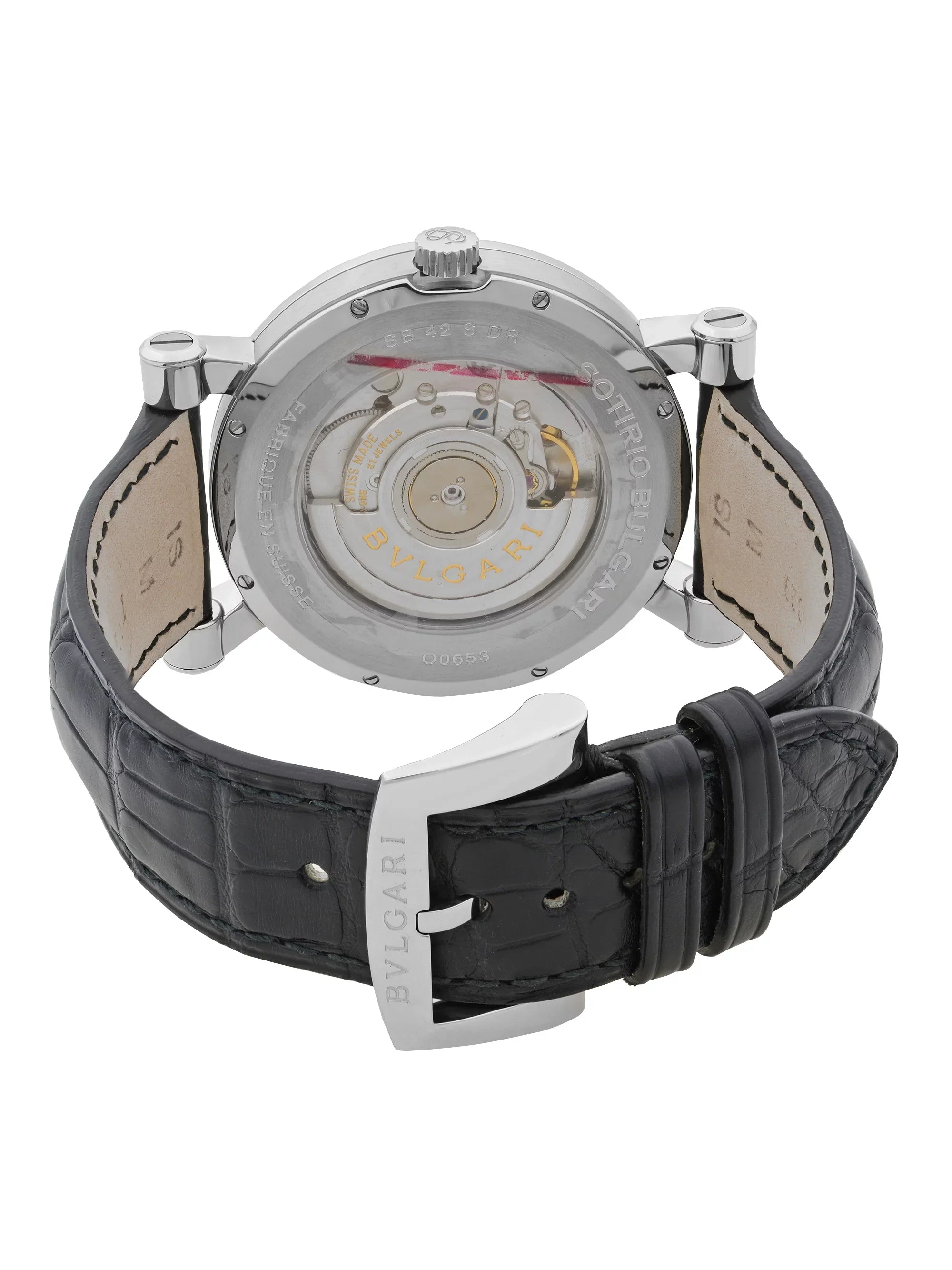 Bvlgari Sotirio Retrograde Steel Black Dial Automatic Mens Watch SB42SDR
