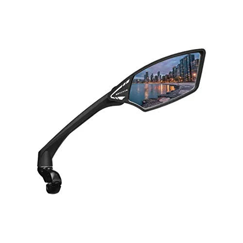 MEACHOW New Scratch Resistant Glass Lens,Handlebar Bike Mirror, Rotatable Safe Rearview Mirror, Bicycle Mirror, (Sliver Right Side) ME-006RS